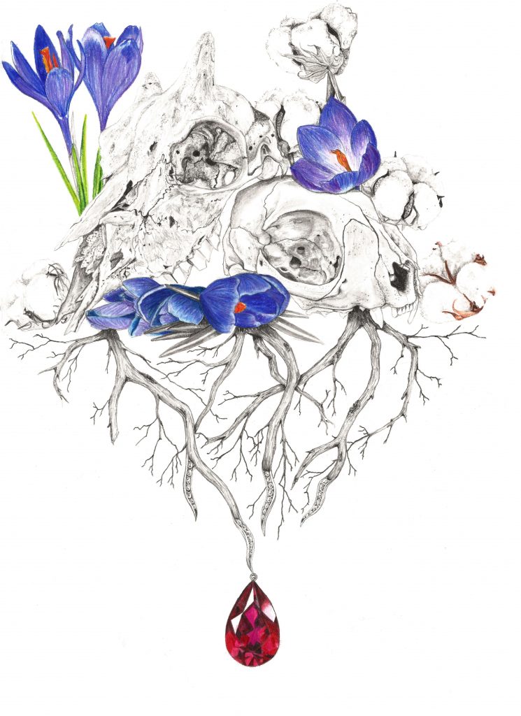 Illustration nature et joaillerie vanité vaudou